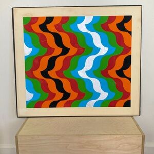 Vintage screen printed psychedelic pattern